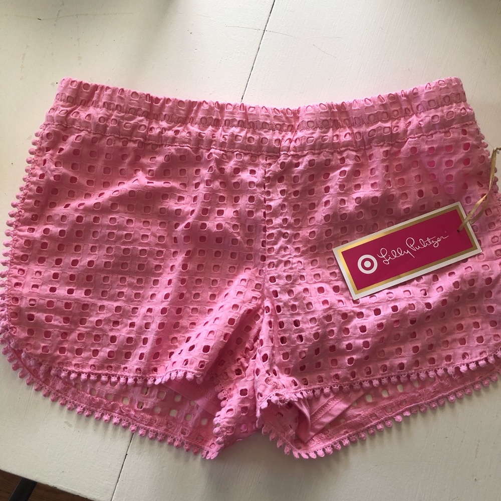 NWT Lilly Pulitzer Pink eyelet shorts